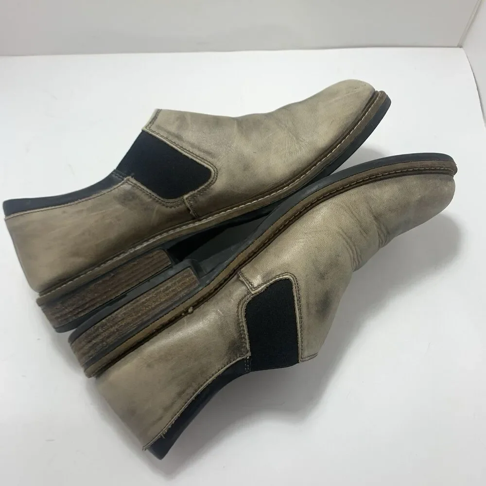 Naot Men’s Director Slip On Leather Gray Black Shoes Size 12-12.5 US